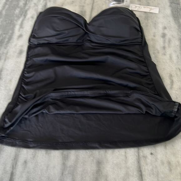 Anne Cole Black Strapless Tankini Top NWT Woman Size Medium - Picture 8 of 8
